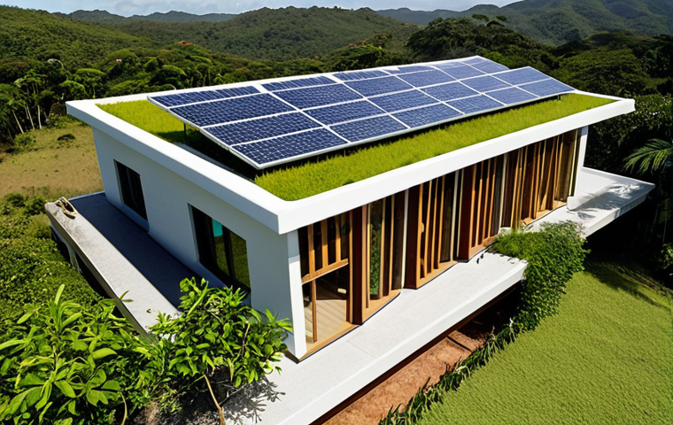 **Image Prompt:** A modern, eco-friendly building in Brazil, showcasing sustainable architecture with solar panels, a green roof, and native landscaping. The building is designed with large windows to maximize natural light. Focus on the harmony between the building and its environment, capturing the essence of sustainable design. Include the LEED certification logo subtly in the scene.