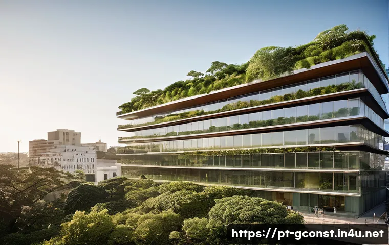 친환경건설기사 학습 필수 이론 - **Sustainable Architectural Masterpiece with LEED Certification:**
"A sleek, modern, multi-story...
