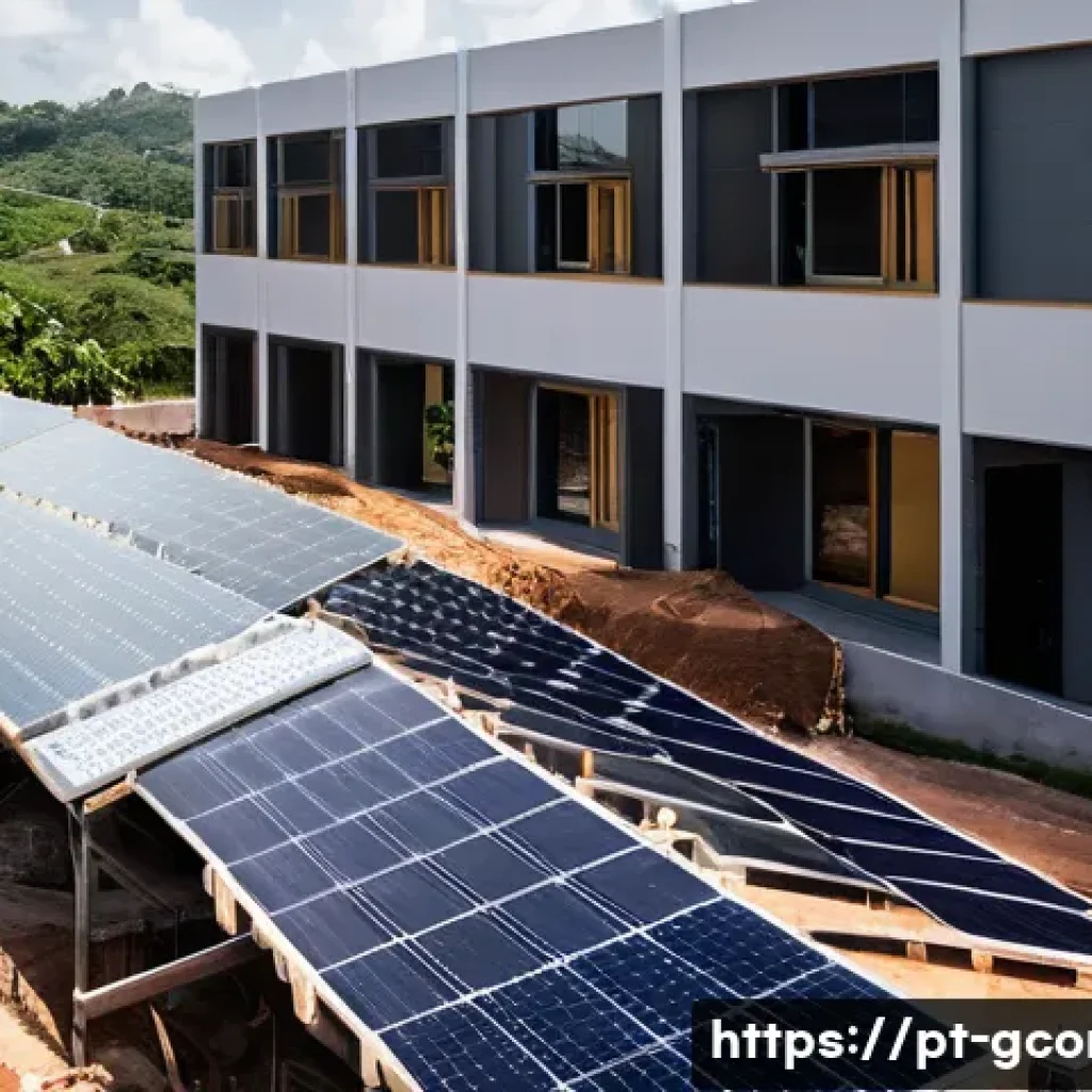 친환경건설기사 실무 프로젝트 관리 - A detailed architectural construction site focused on sustainable building practices in a Brazilian ...