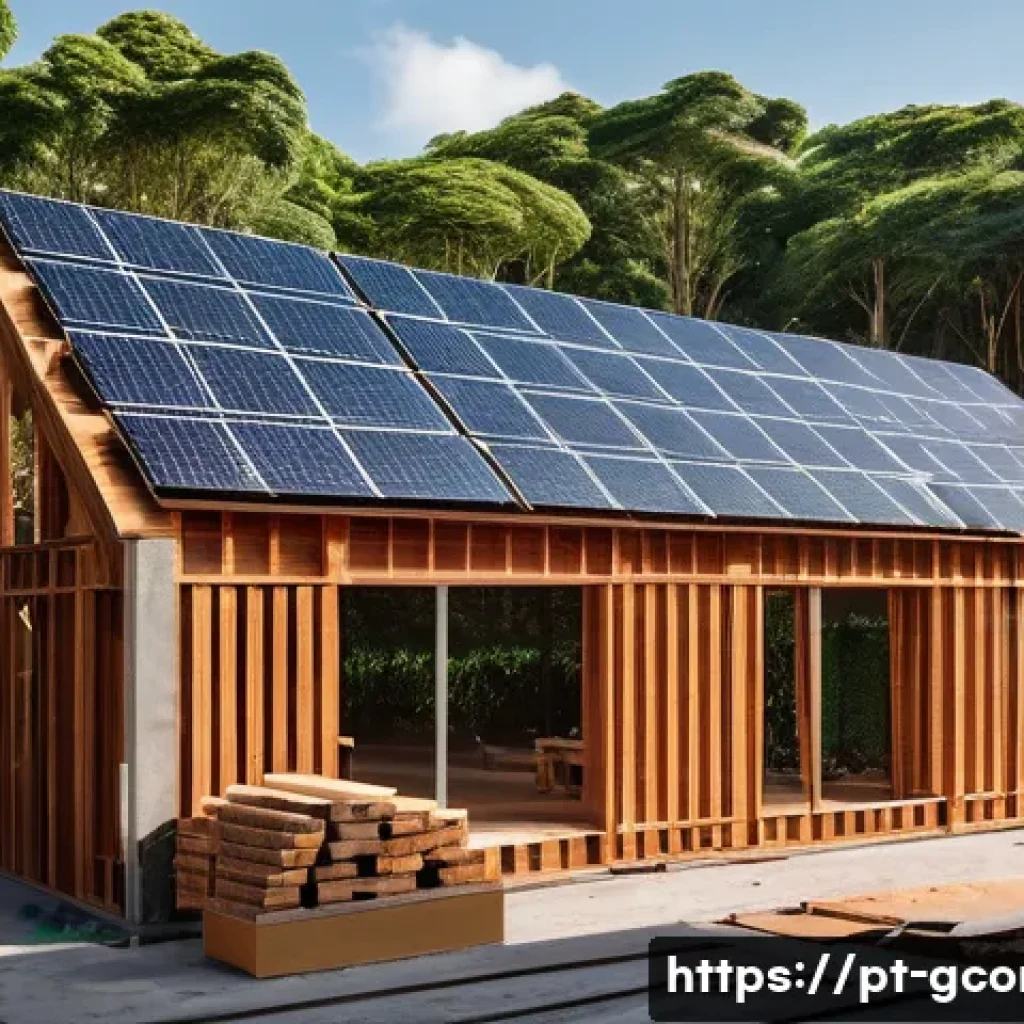 친환경건설기사와 지속 가능성 기술 - A modern sustainable construction site in Brazil featuring advanced eco-friendly materials like recy...