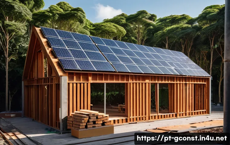 친환경건설기사와 지속 가능성 기술 - A modern sustainable construction site in Brazil featuring advanced eco-friendly materials like recy...