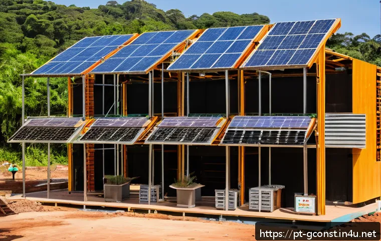 친환경건설기사 관련 협회 및 단체 소개 - A modern sustainable construction site in Brazil featuring eco-friendly building materials like recy...